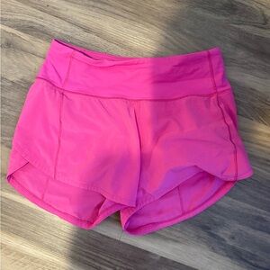 Lululemon Athletica Pink Athletic Shorts with Wide Waistband